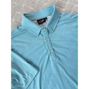 Sunday Swagger Polo Shirt Mens Medium Blue Speckle Golf Performance Stretch